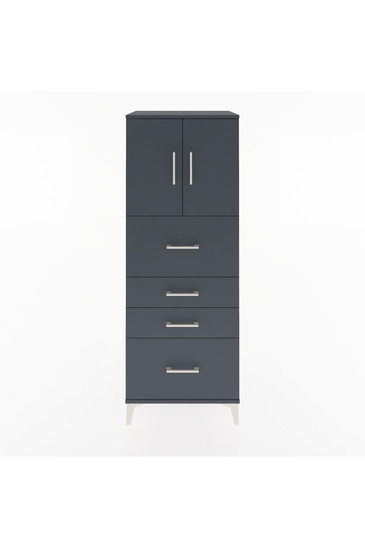 Hyperion Dolap 2 Raflı 4 Çekmeceli 2 Kapaklı 60x44x163 - S53M071V5B