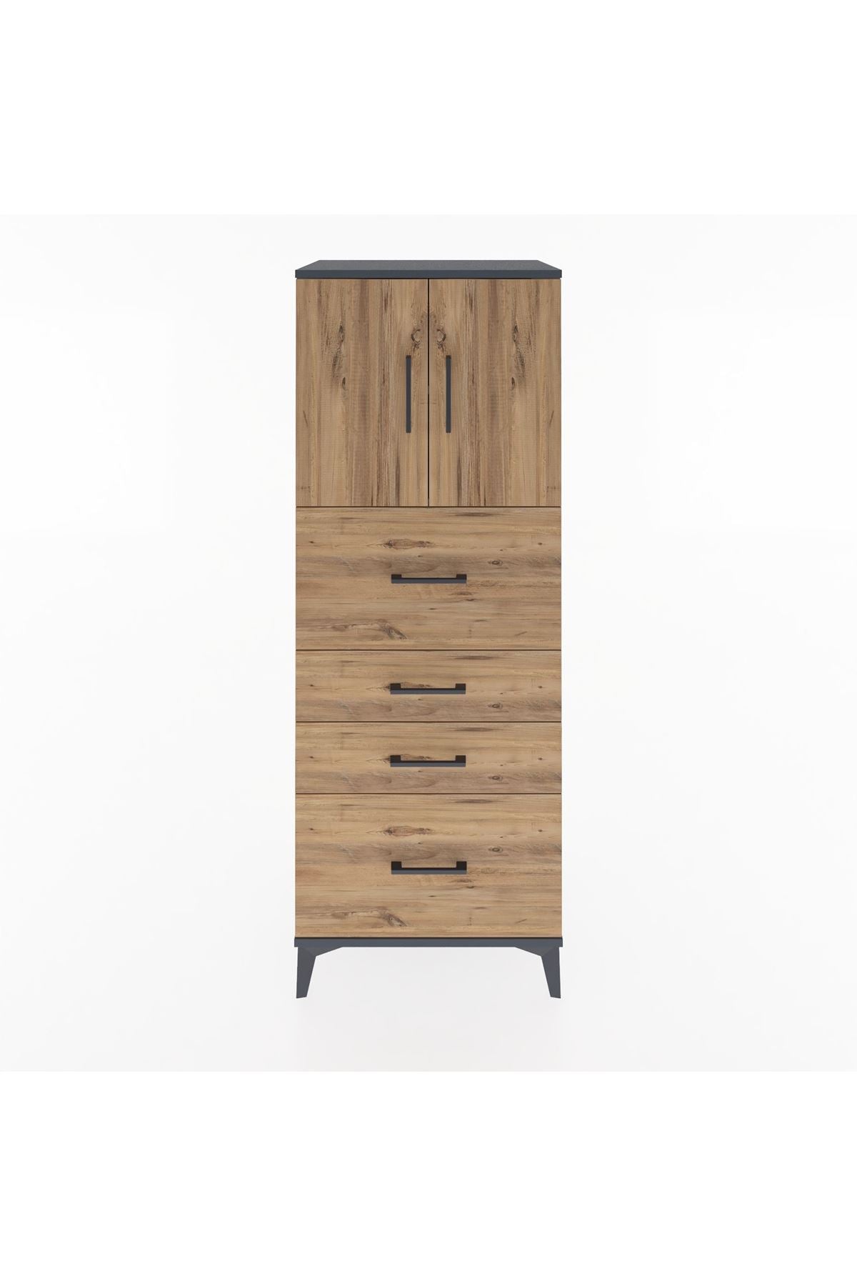 Hyperion Dolap 2 Raflı 4 Çekmeceli 2 Kapaklı 60x44x163 - S53M071V6B