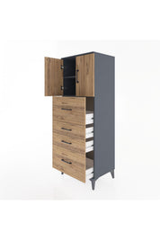 Hyperion Dolap 2 Raflı 4 Çekmeceli 2 Kapaklı 60x44x163 - S53M071V6B