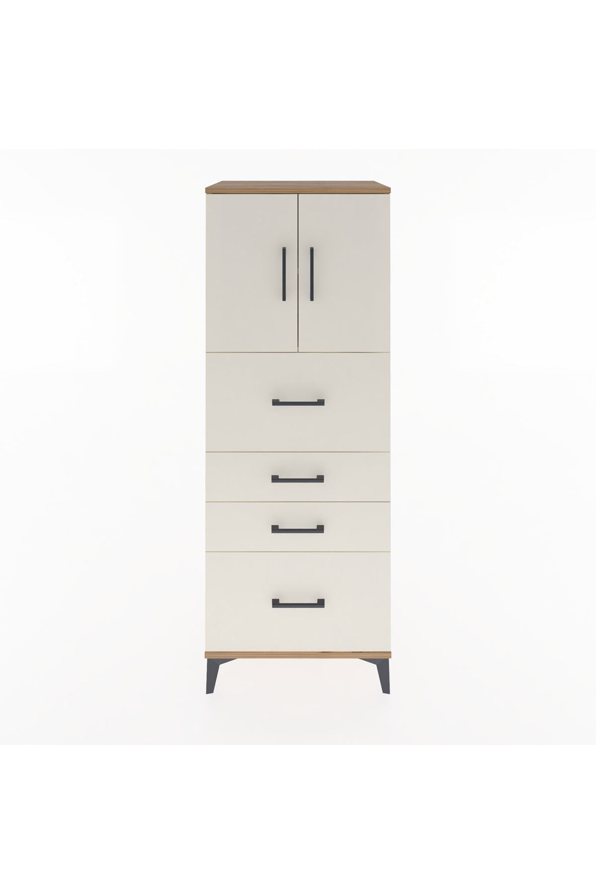 Hyperion Dolap 2 Raflı 4 Çekmeceli 2 Kapaklı 60x44x163 - S53M071V7B