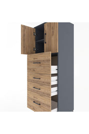 Hyperion Dolap 2 Raflı 4 Çekmeceli 2 Kapaklı 60x44x163 - S53M071V6B