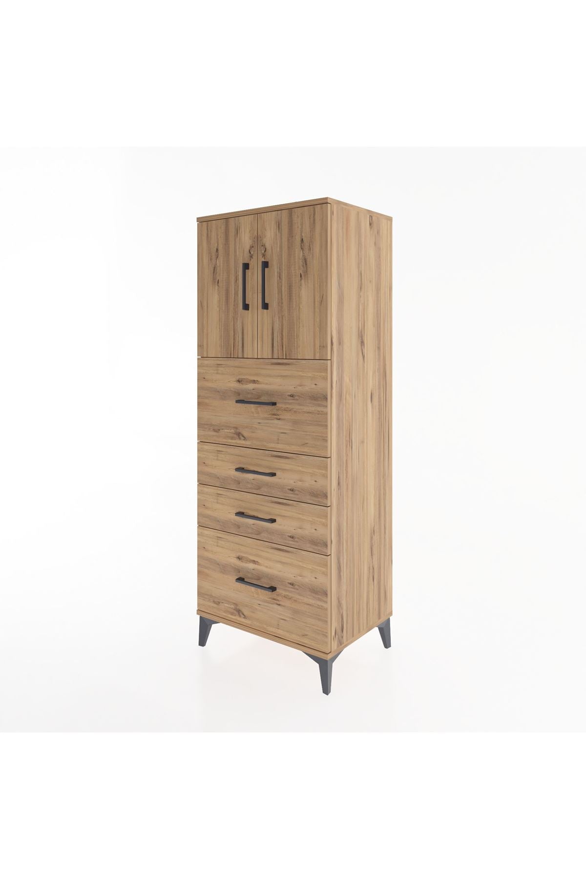 Hyperion Dolap 2 Raflı 4 Çekmeceli 2 Kapaklı 60x44x163 - S53M071V9B
