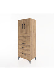 Hyperion Dolap 2 Raflı 4 Çekmeceli 2 Kapaklı 60x44x163 - S53M071V9B