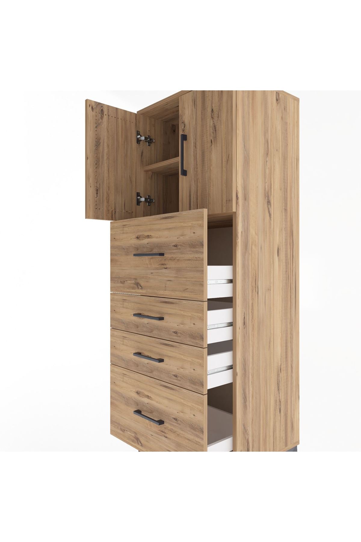 Hyperion Dolap 2 Raflı 4 Çekmeceli 2 Kapaklı 60x44x163 - S53M071V9B