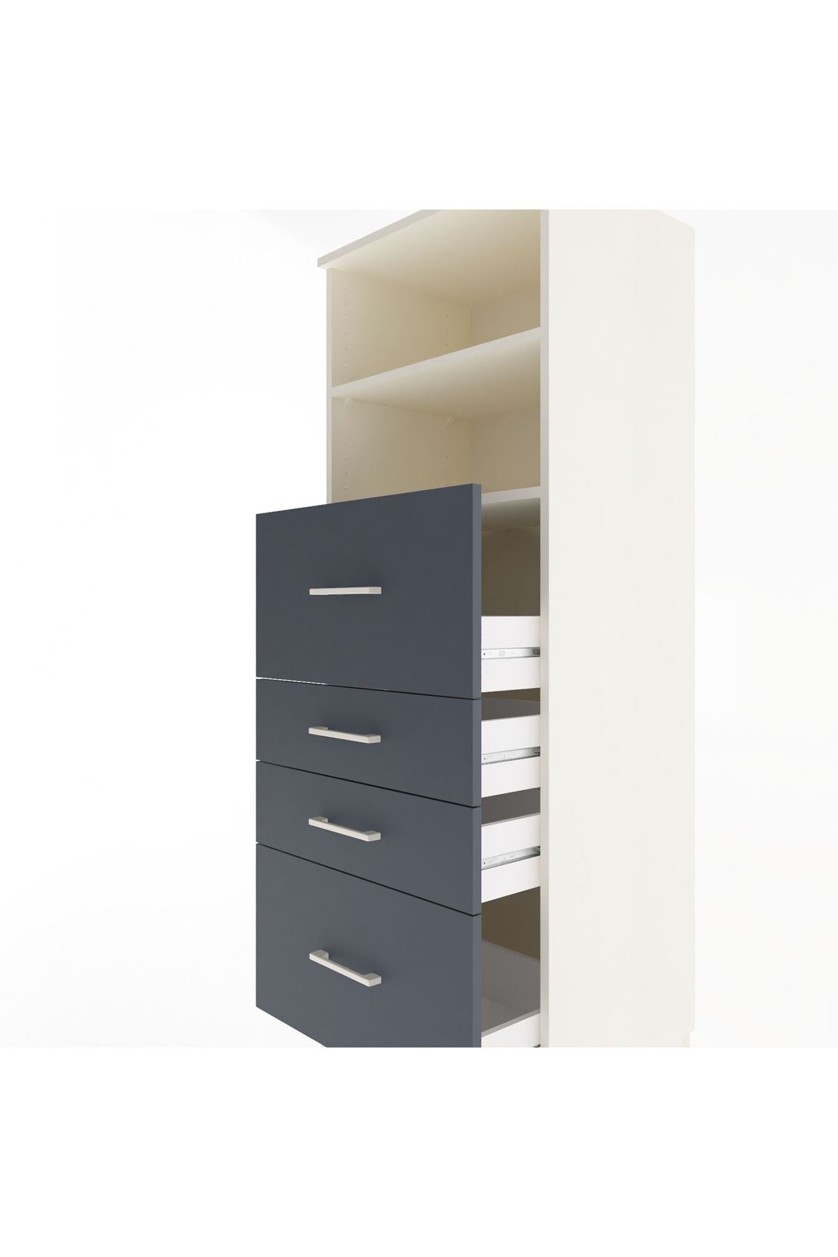 Hyperion Dolap 2 Raflı 4 Çekmeceli 60x44x163 - S53M072V2B
