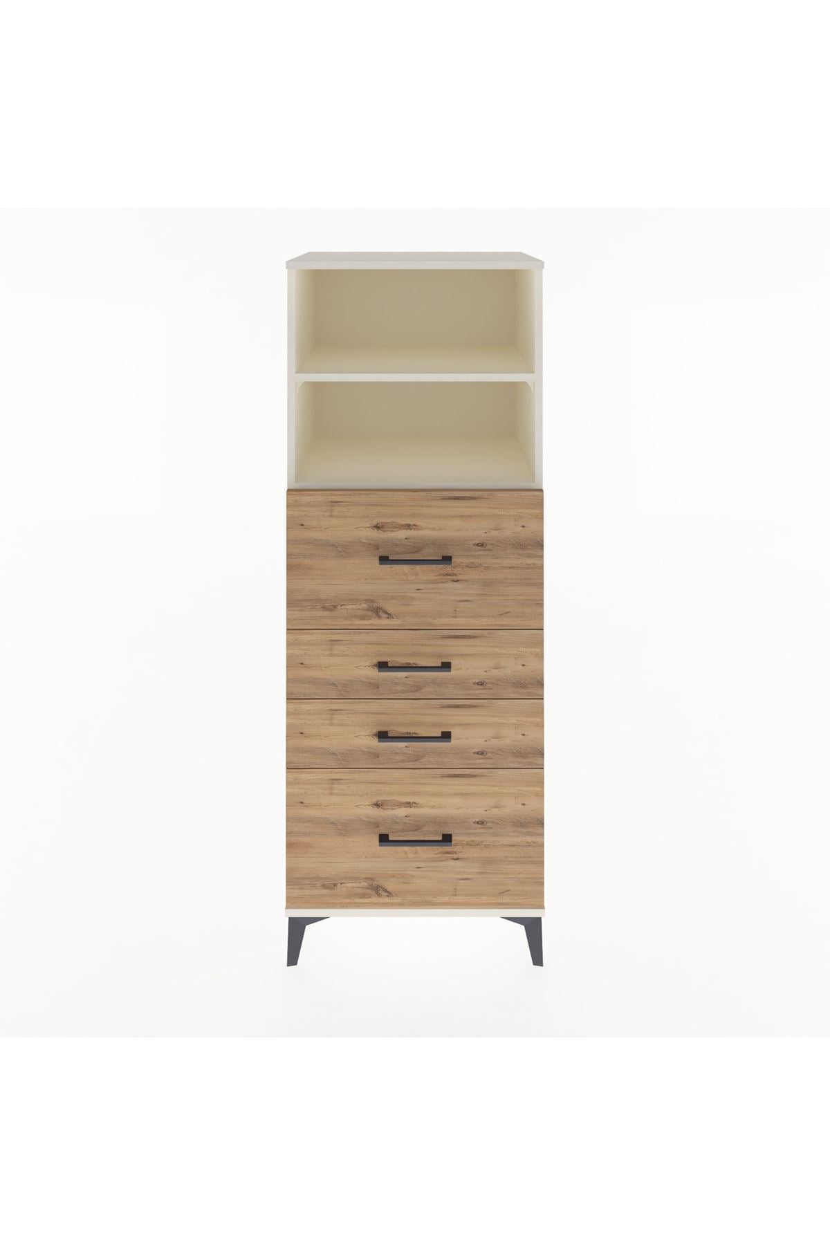 Hyperion Dolap 2 Raflı 4 Çekmeceli 60x44x163 - S53M072V3B