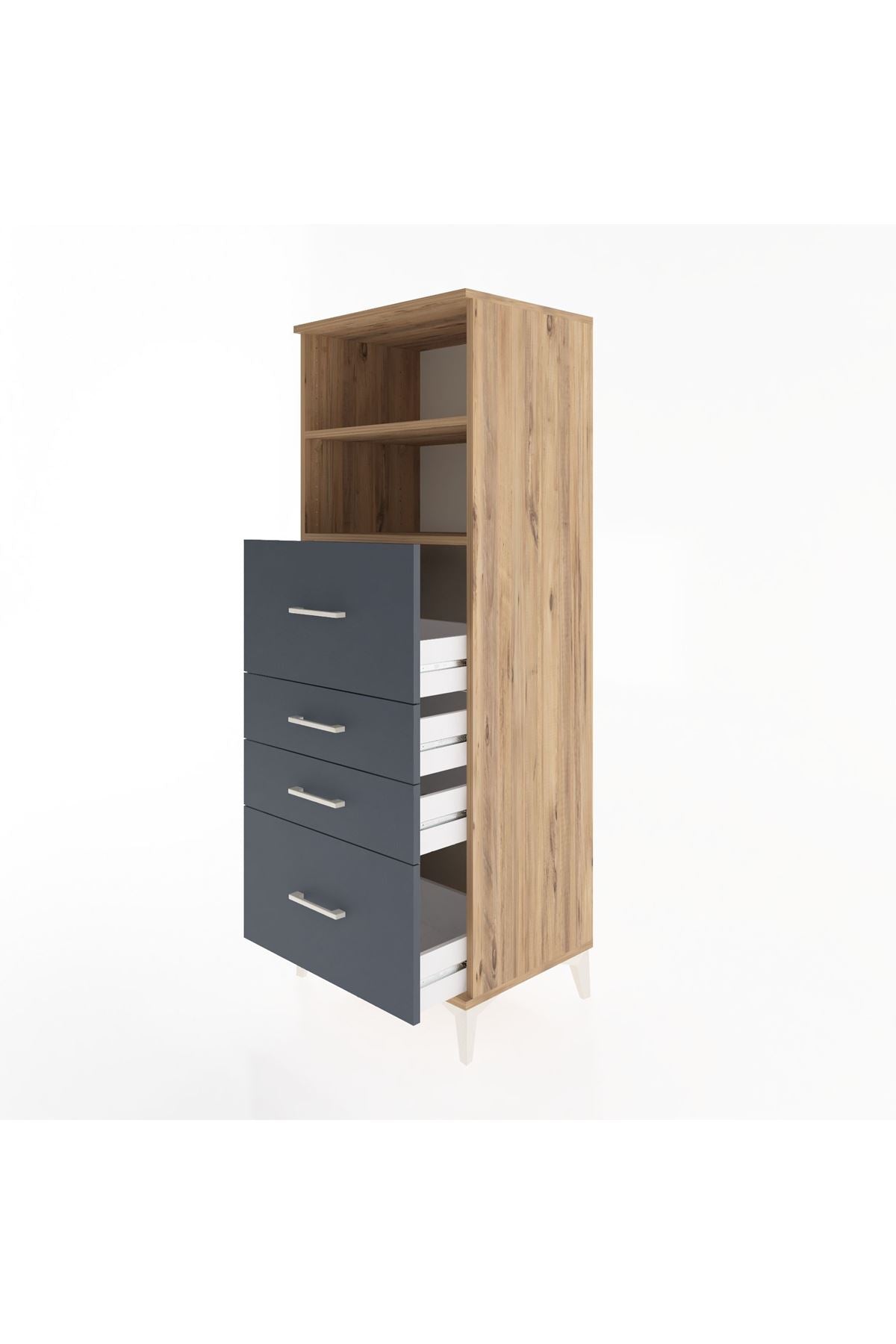 Hyperion Dolap 2 Raflı 4 Çekmeceli 60x44x163 - S53M072V8B