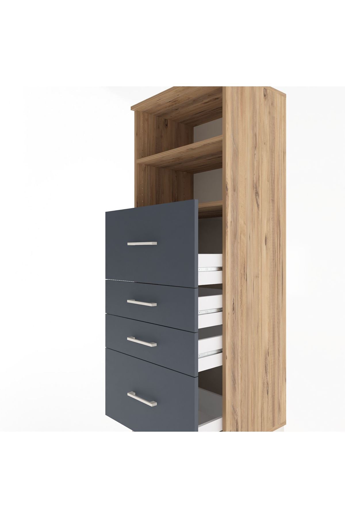 Hyperion Dolap 2 Raflı 4 Çekmeceli 60x44x163 - S53M072V8B