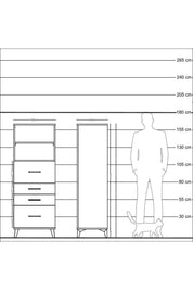 Hyperion Dolap 2 Raflı 4 Çekmeceli 60x44x163 - S53M072V9B