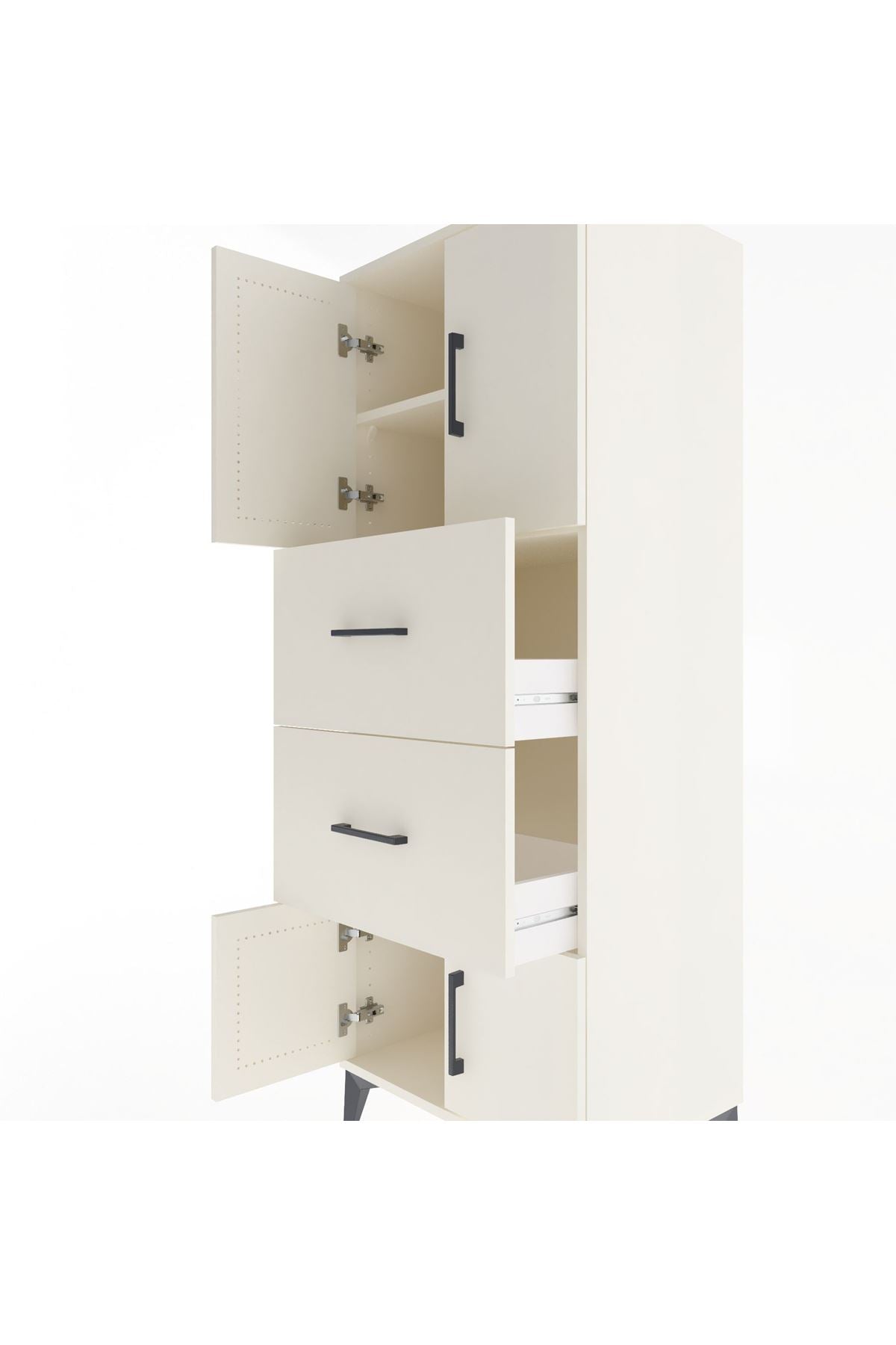 Hyperion Dolap 2 Raflı 2 Çekmeceli 4 Kapaklı 60x44x163 - S53M073V1B