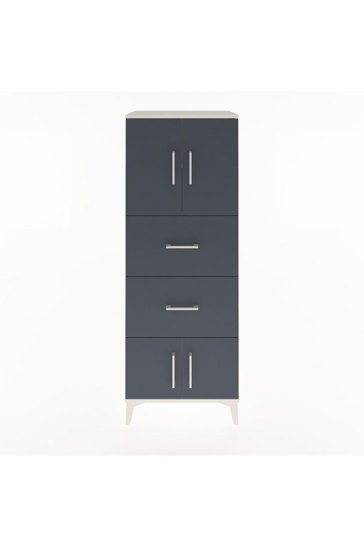 Hyperion Dolap 2 Raflı 2 Çekmeceli 4 Kapaklı 60x44x163 - S53M073V2B