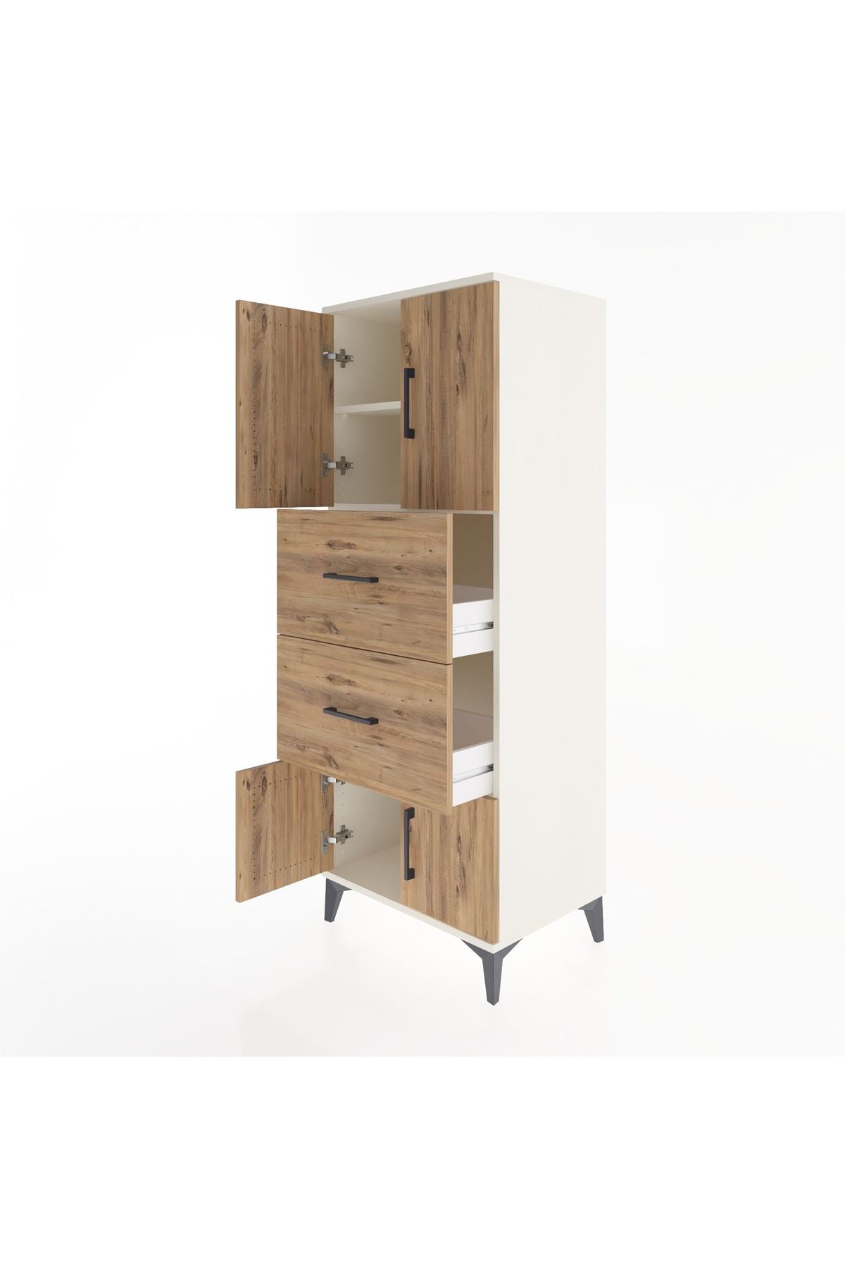 Hyperion Dolap 2 Raflı 2 Çekmeceli 4 Kapaklı 60x44x163 - S53M073V3B