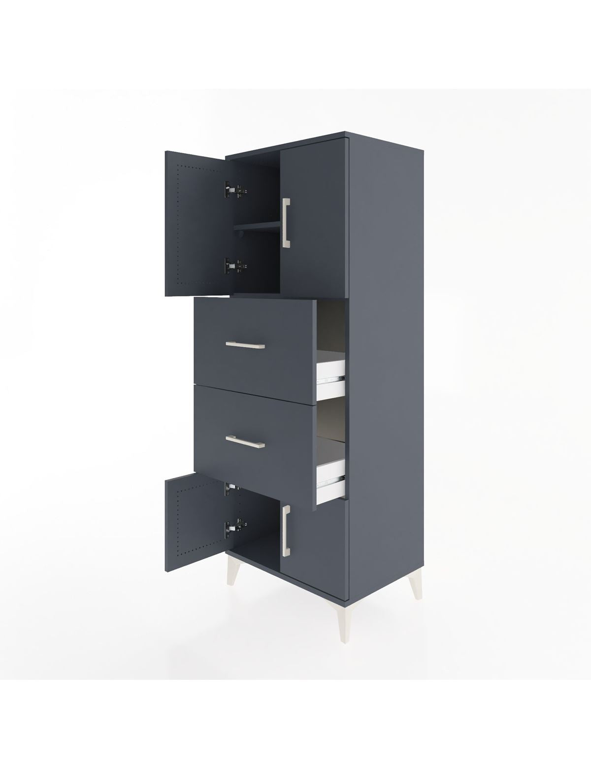 Hyperion Dolap 2 Raflı 2 Çekmeceli 4 Kapaklı 60x44x163 - S53M073V5B