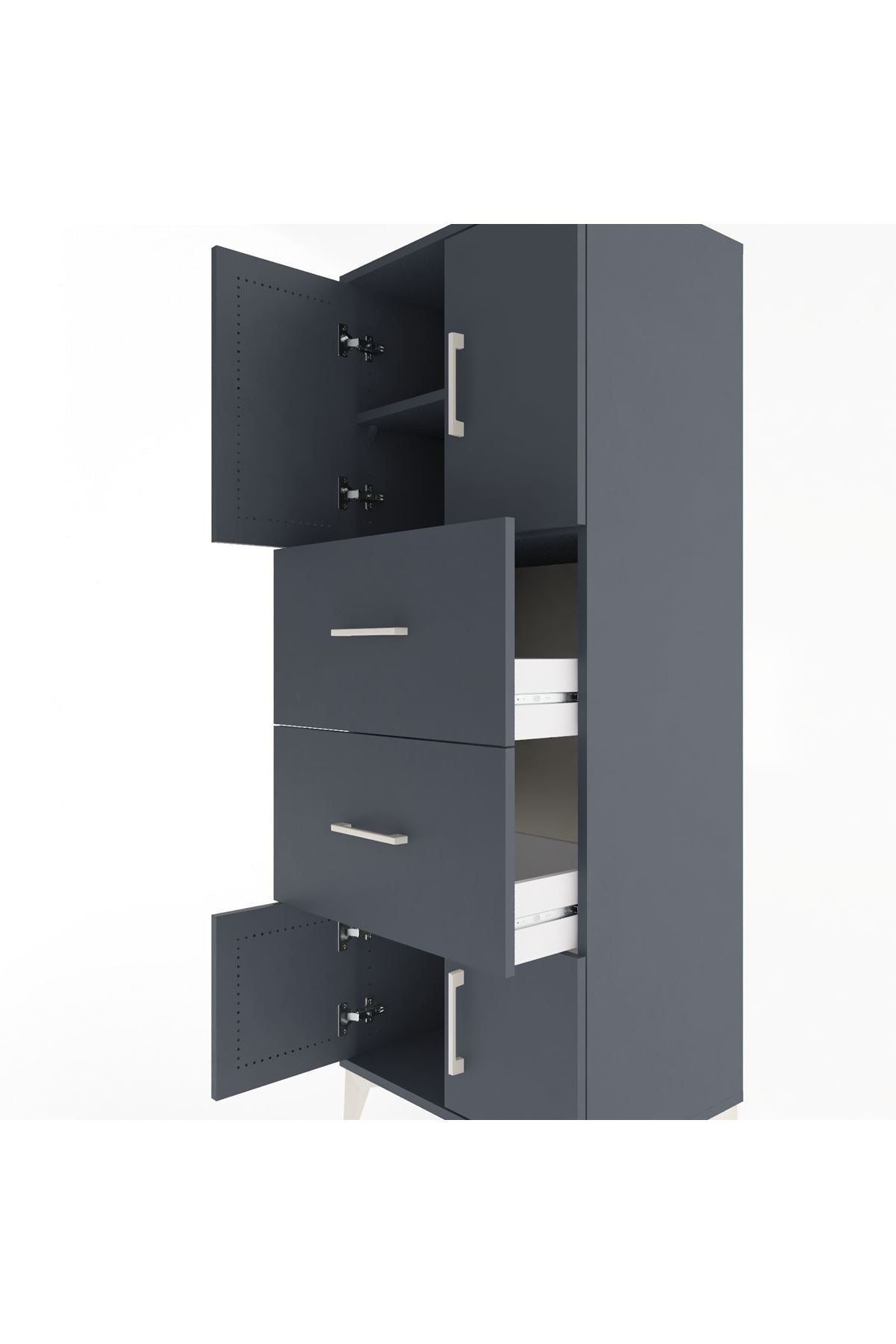 Hyperion Dolap 2 Raflı 2 Çekmeceli 4 Kapaklı 60x44x163 - S53M073V5B