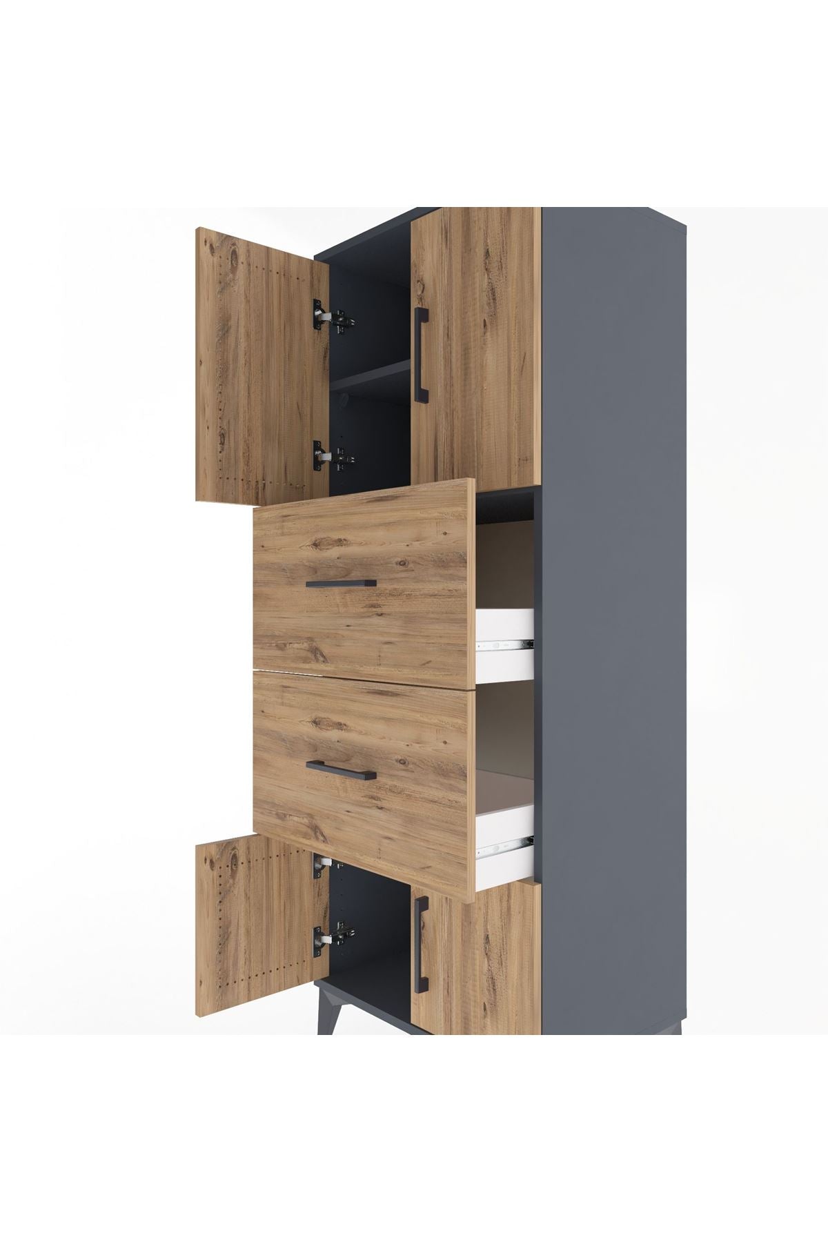Hyperion Dolap 2 Raflı 2 Çekmeceli 4 Kapaklı 60x44x163 - S53M073V6B