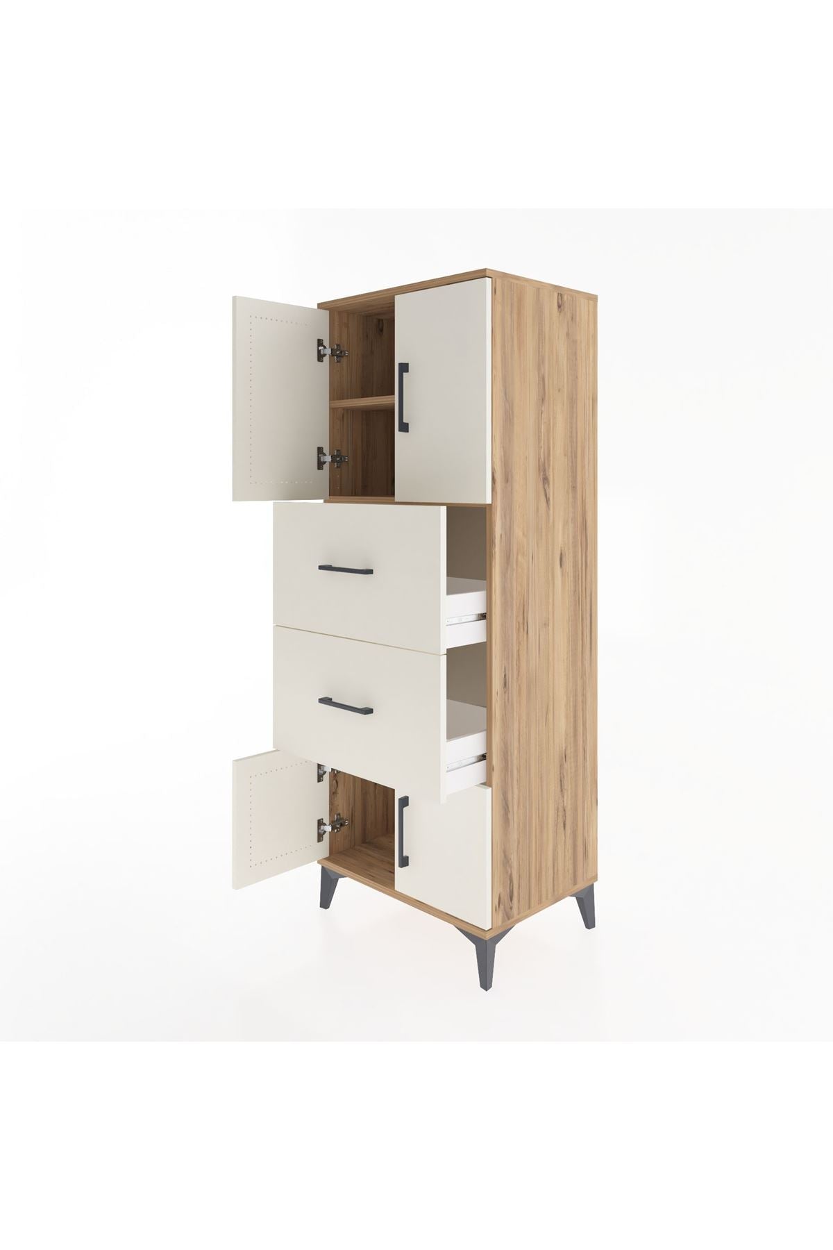 Hyperion Dolap 2 Raflı 2 Çekmeceli 4 Kapaklı 60x44x163 - S53M073V7B