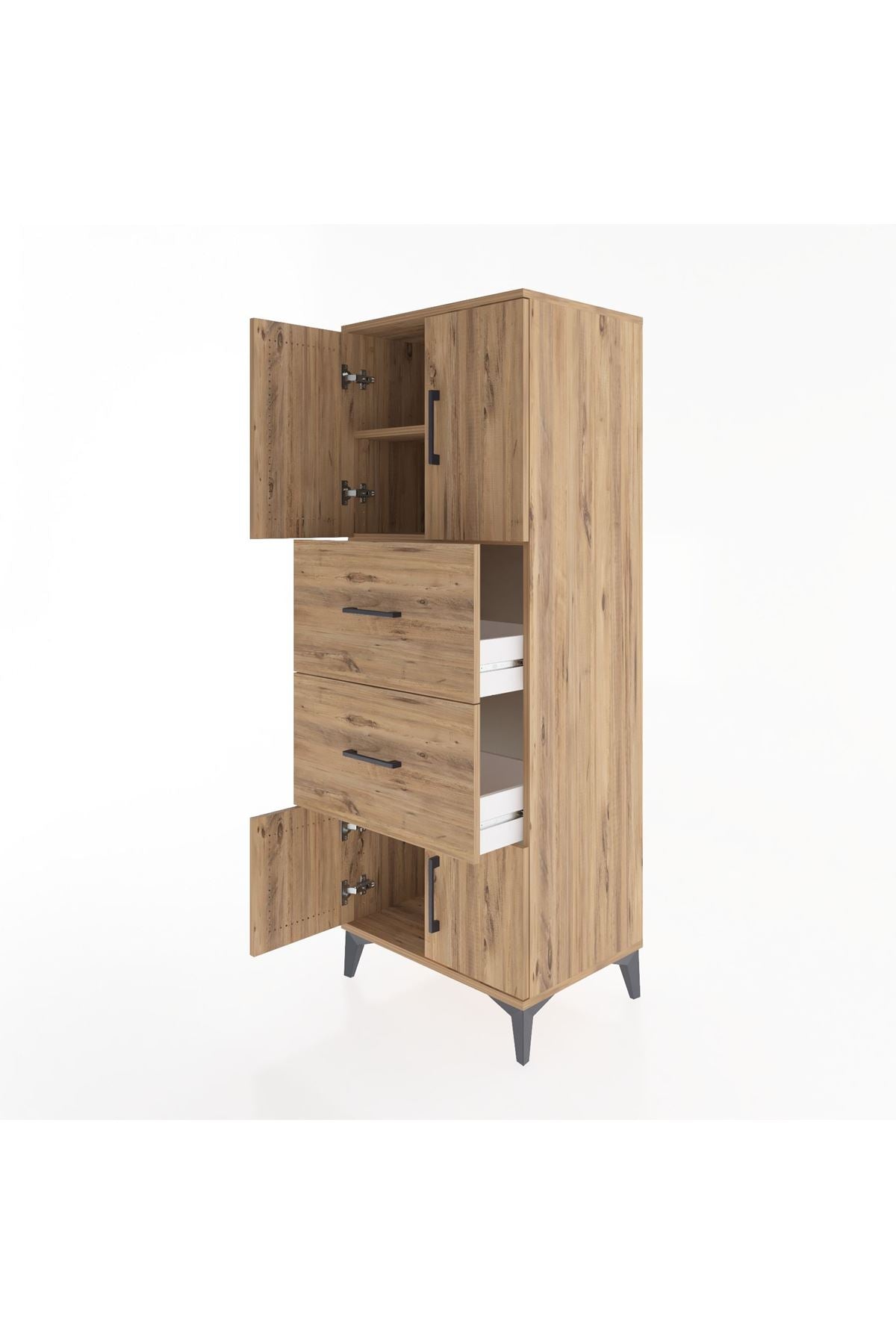 Hyperion Dolap 2 Raflı 2 Çekmeceli 4 Kapaklı 60x44x163 - S53M073V9B