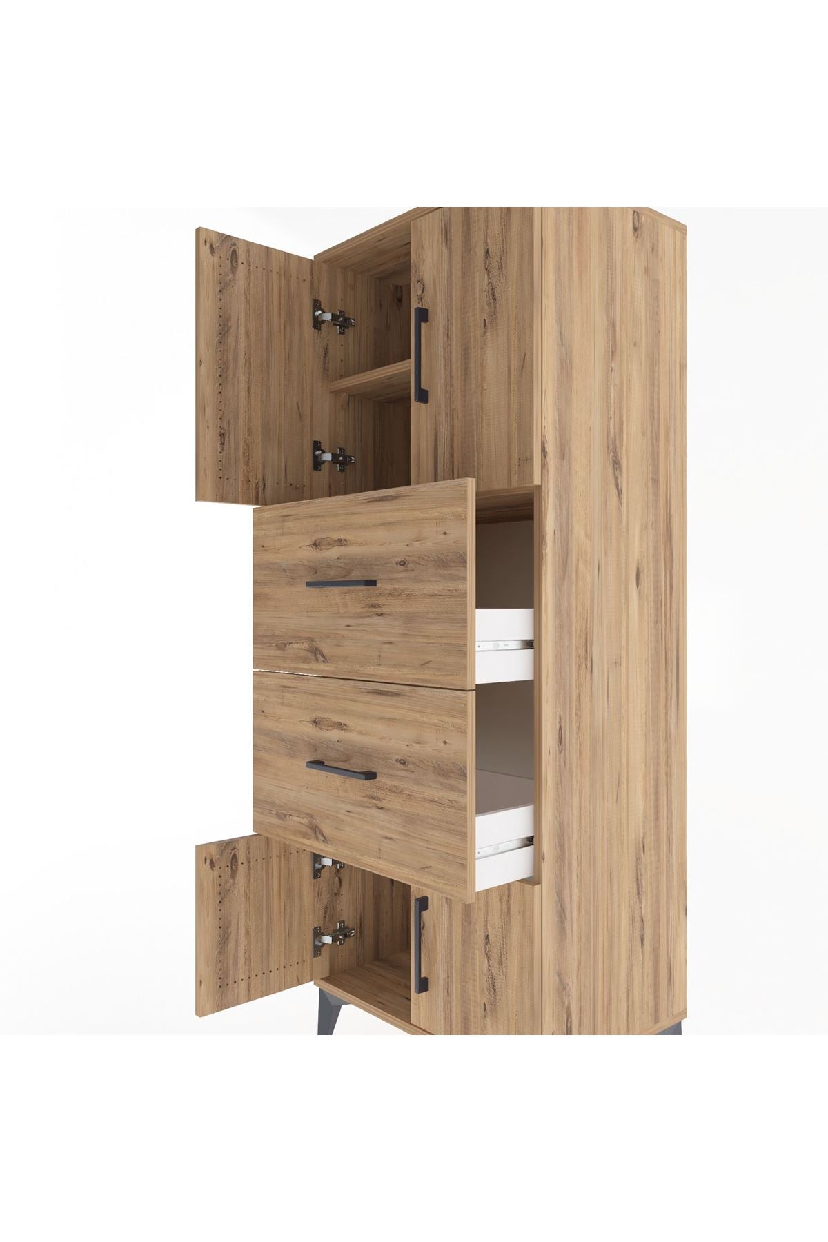 Hyperion Dolap 2 Raflı 2 Çekmeceli 4 Kapaklı 60x44x163 - S53M073V9B