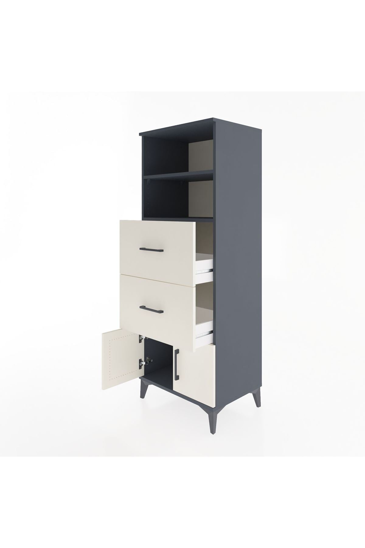 Hyperion Dolap 2 Raflı 2 Çekmeceli 2 Kapaklı 60x44x163 - S53M074V4B