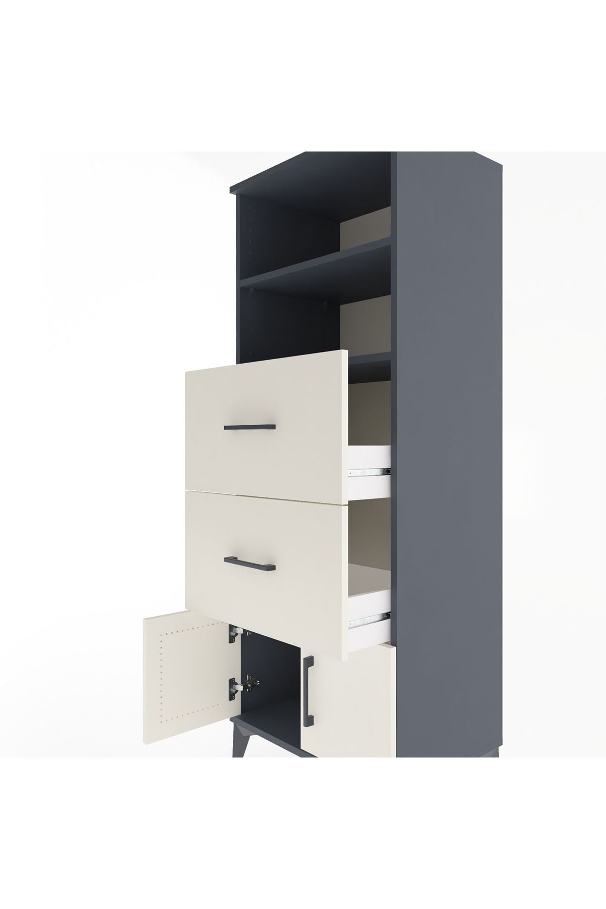 Hyperion Dolap 2 Raflı 2 Çekmeceli 2 Kapaklı 60x44x163 - S53M074V4B