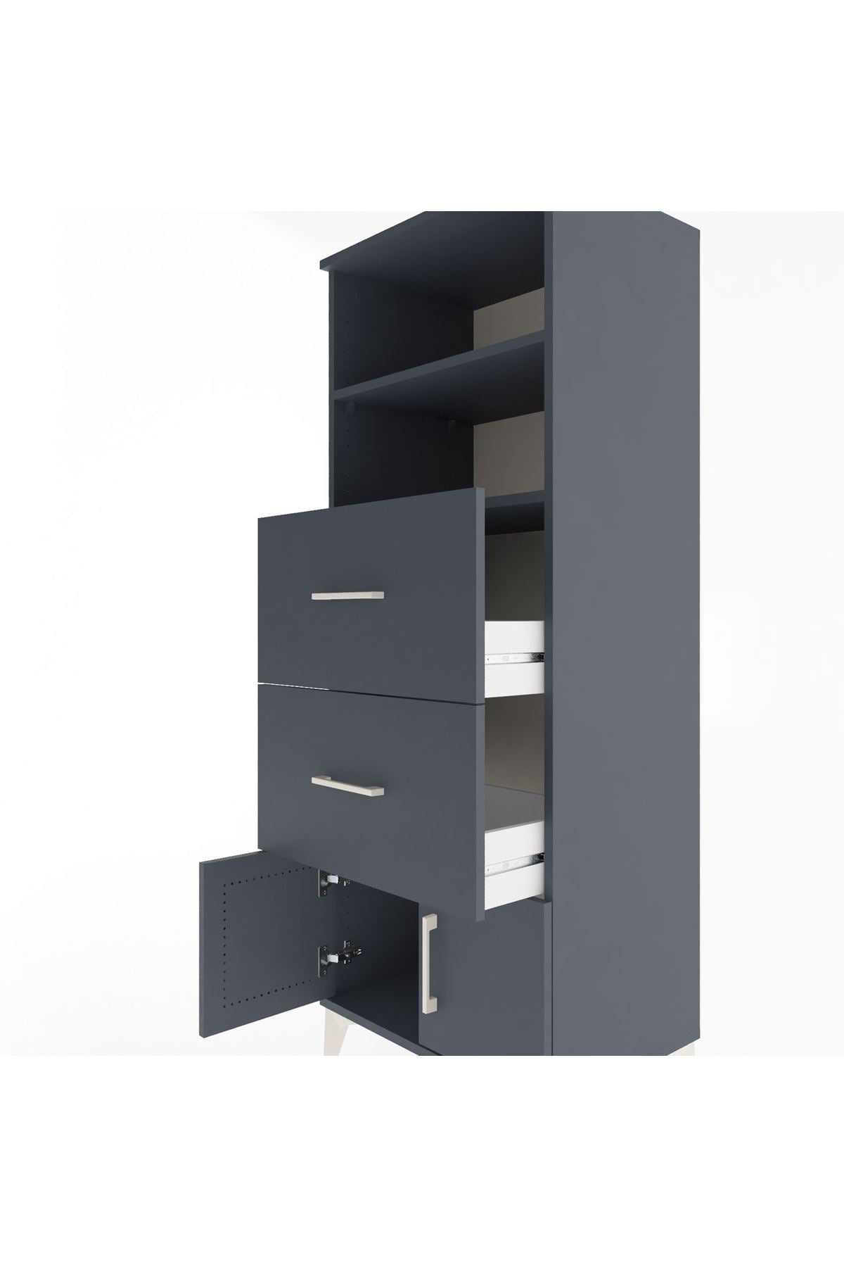 Hyperion Dolap 2 Raflı 2 Çekmeceli 2 Kapaklı 60x44x163 - S53M074V5B