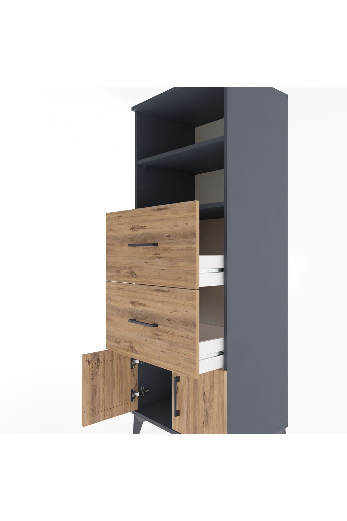 Hyperion Dolap 2 Raflı 2 Çekmeceli 2 Kapaklı 60x44x163 - S53M074V6B