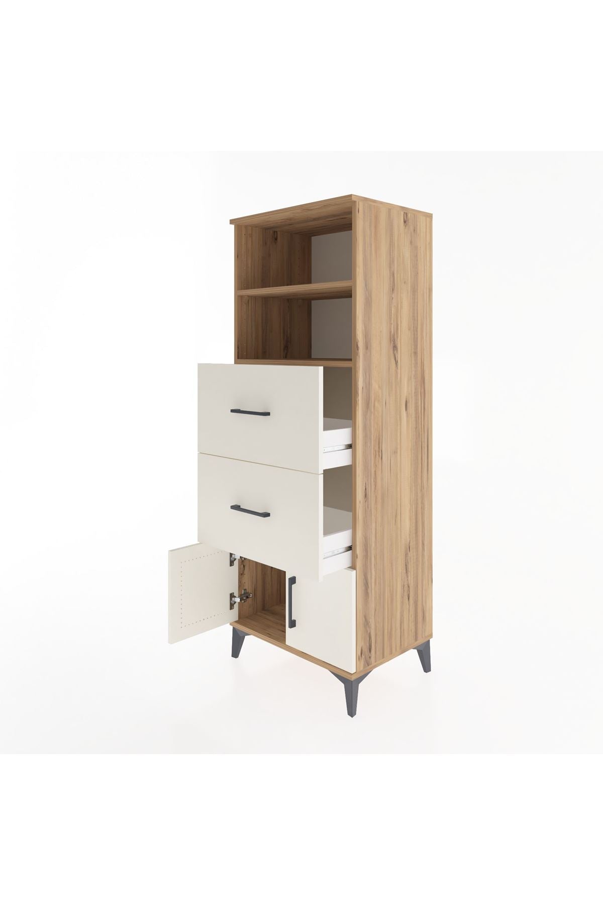 Hyperion Dolap 2 Raflı 2 Çekmeceli 2 Kapaklı 60x44x163 - S53M074V7B