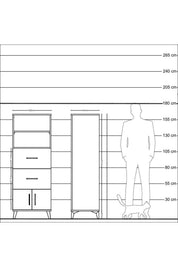 Hyperion Dolap 2 Raflı 2 Çekmeceli 2 Kapaklı 60x44x163 - S53M074V8B
