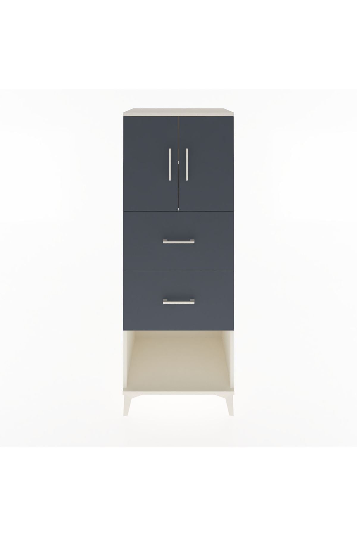 Hyperion Dolap 2 Raflı 2 Çekmeceli 2 Kapaklı 60x44x163 - S53M075V2B
