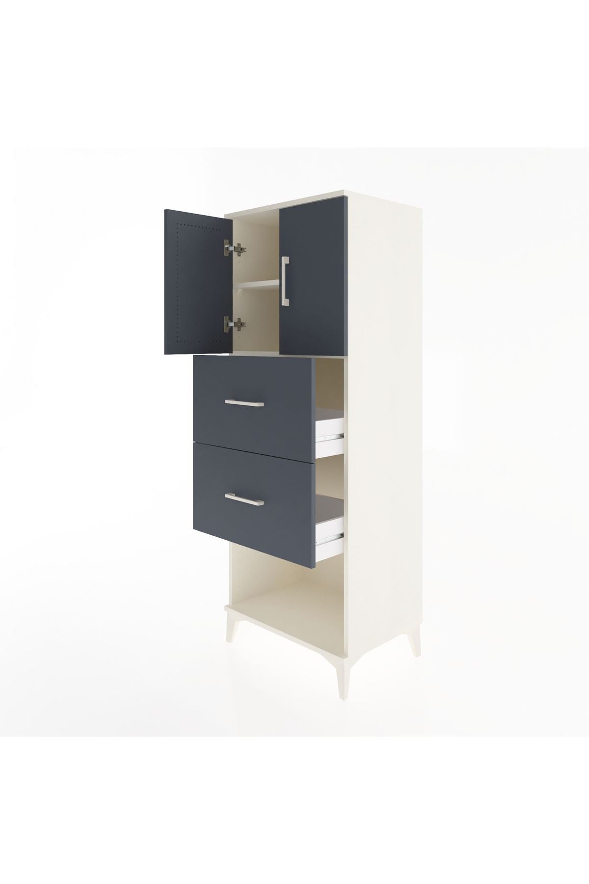 Hyperion Dolap 2 Raflı 2 Çekmeceli 2 Kapaklı 60x44x163 - S53M075V2B