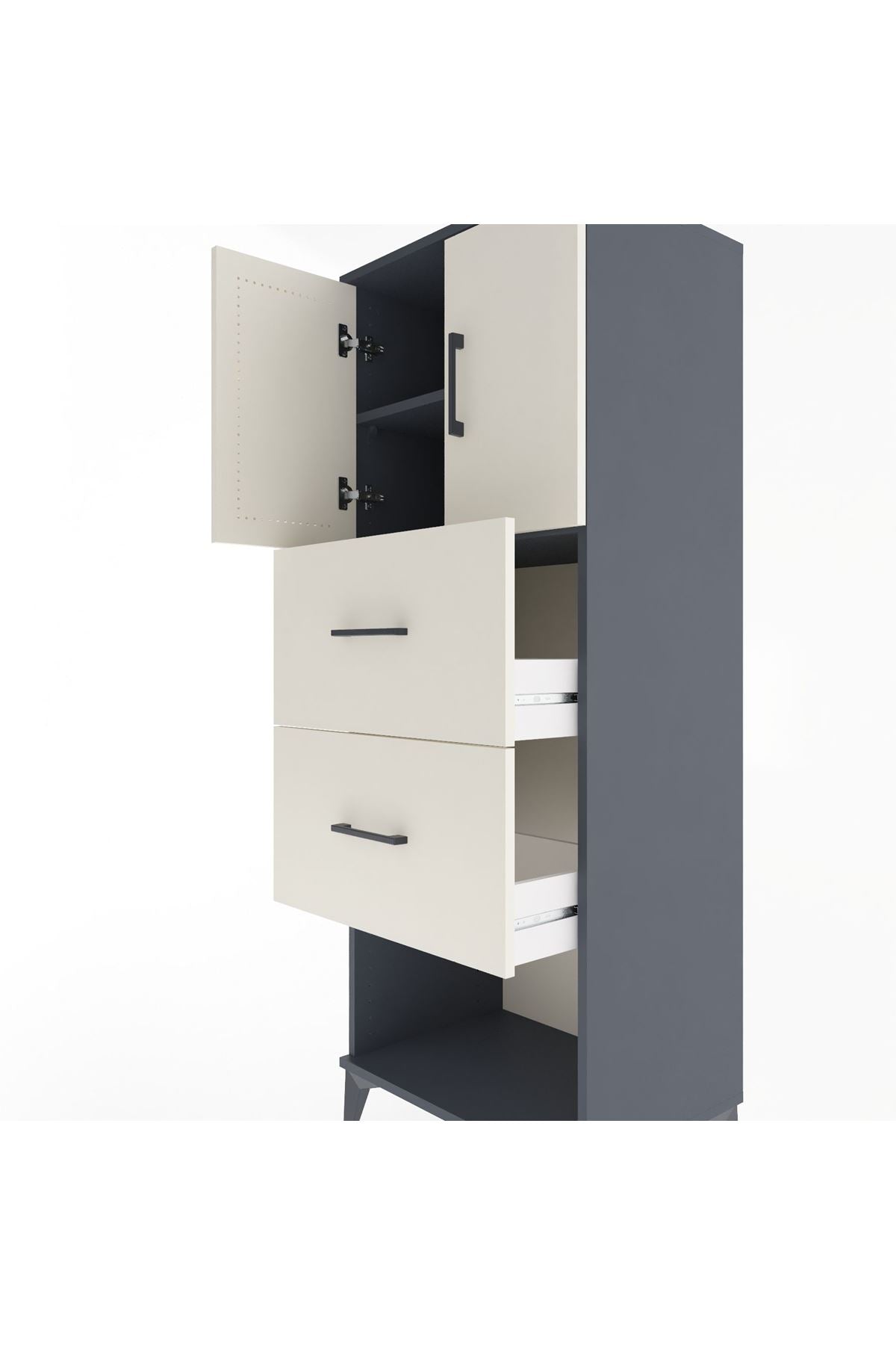 Hyperion Dolap 2 Raflı 2 Çekmeceli 2 Kapaklı 60x44x163 - S53M075V4B