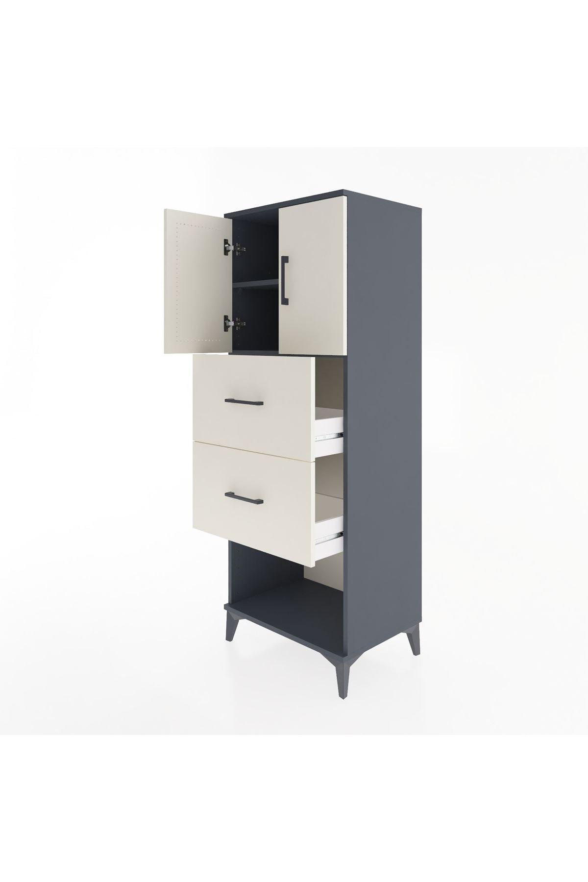 Hyperion Dolap 2 Raflı 2 Çekmeceli 2 Kapaklı 60x44x163 - S53M075V4B