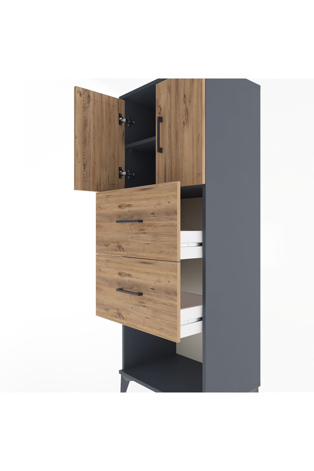 Hyperion Dolap 2 Raflı 2 Çekmeceli 2 Kapaklı 60x44x163 - S53M075V6B