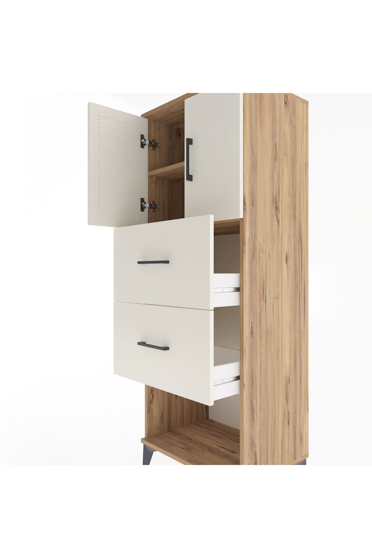 Hyperion Dolap 2 Raflı 2 Çekmeceli 2 Kapaklı 60x44x163 - S53M075V7B