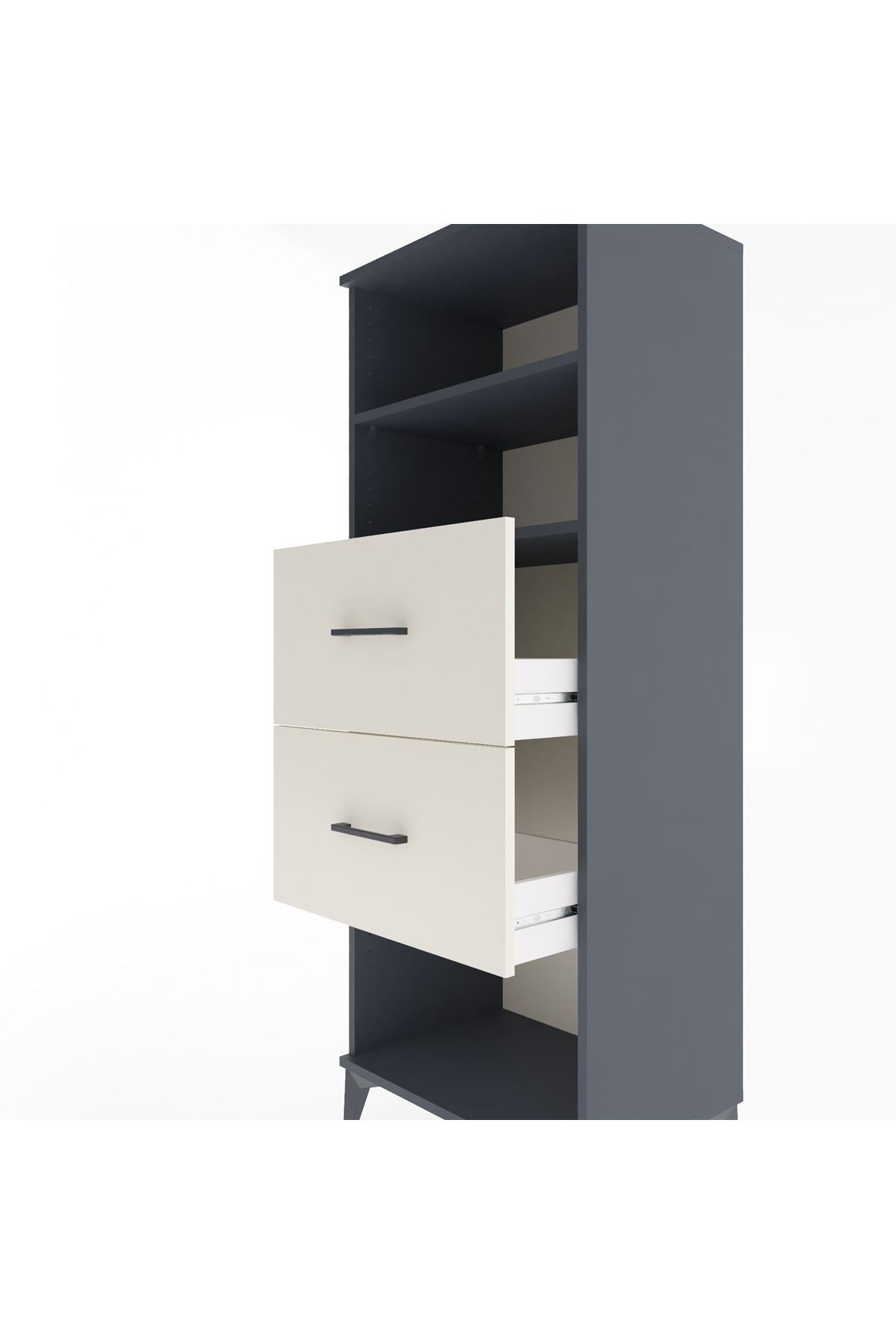 Hyperion Dolap 2 Raflı 2 Çekmeceli 60x44x163 - S53M076V4B