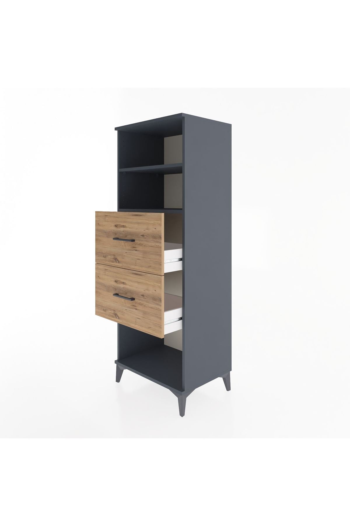 Hyperion Dolap 2 Raflı 2 Çekmeceli 60x44x163 - S53M076V6B