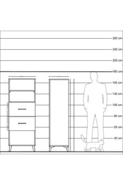 Hyperion Dolap 2 Raflı 2 Çekmeceli 60x44x163 - S53M076V8B