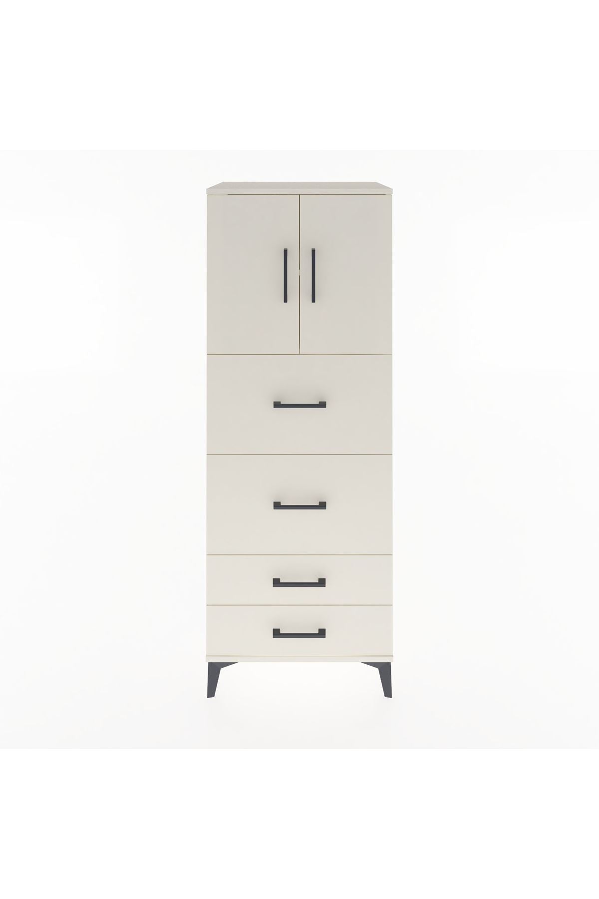 Hyperion Dolap 2 Raflı 4 Çekmeceli 2 Kapaklı 60x44x163 - S53M077V1B