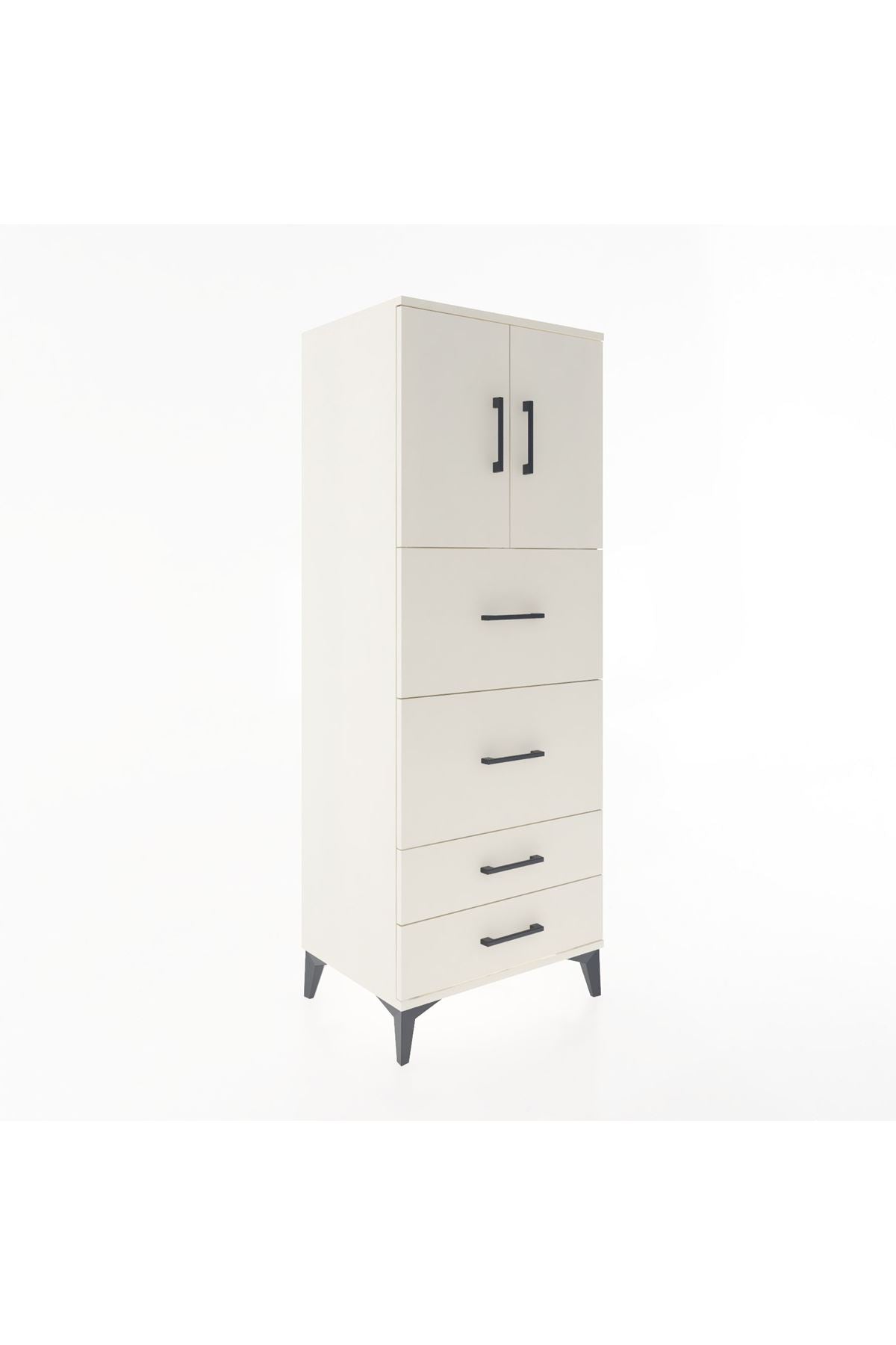 Hyperion Dolap 2 Raflı 4 Çekmeceli 2 Kapaklı 60x44x163 - S53M077V1B