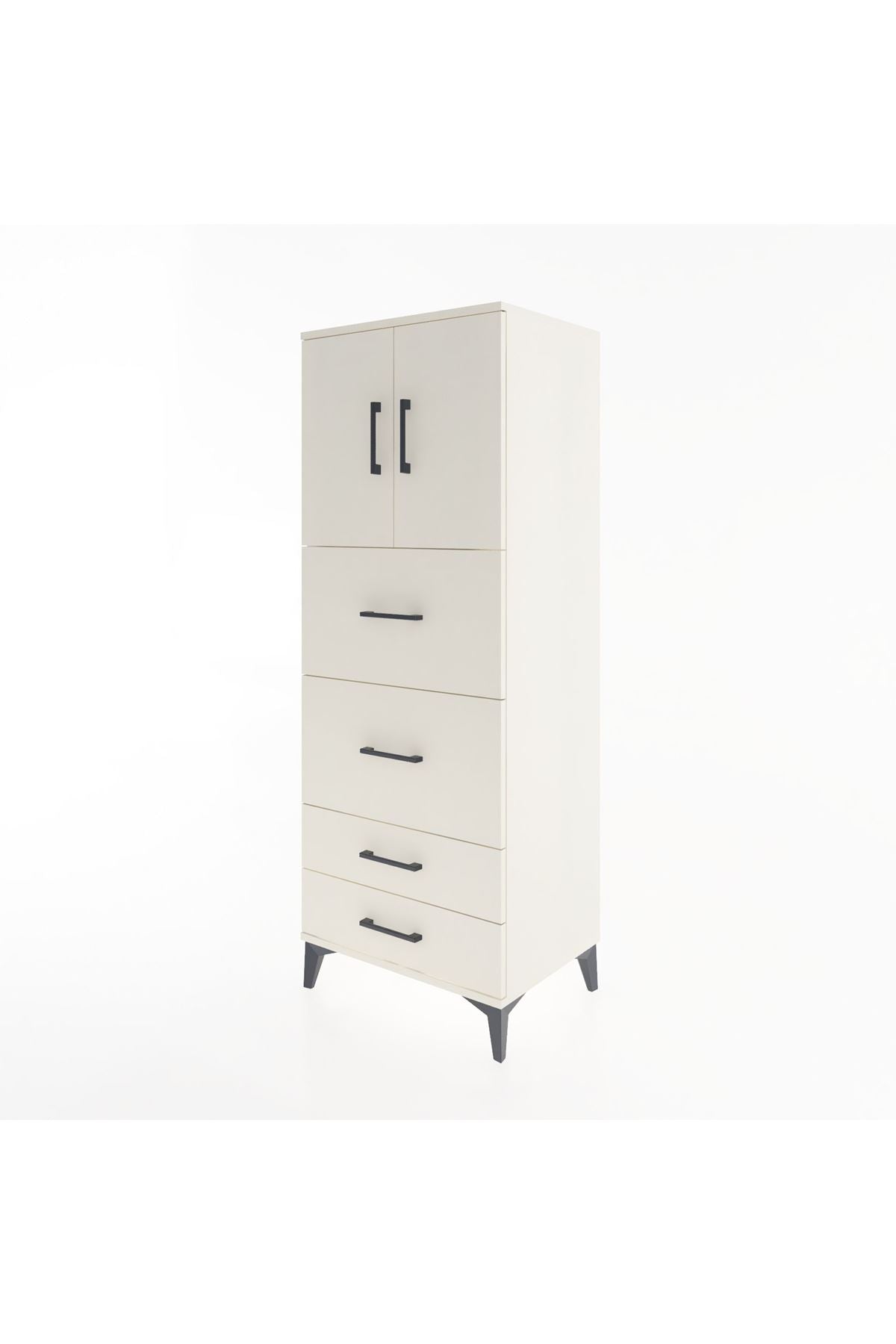 Hyperion Dolap 2 Raflı 4 Çekmeceli 2 Kapaklı 60x44x163 - S53M077V1B