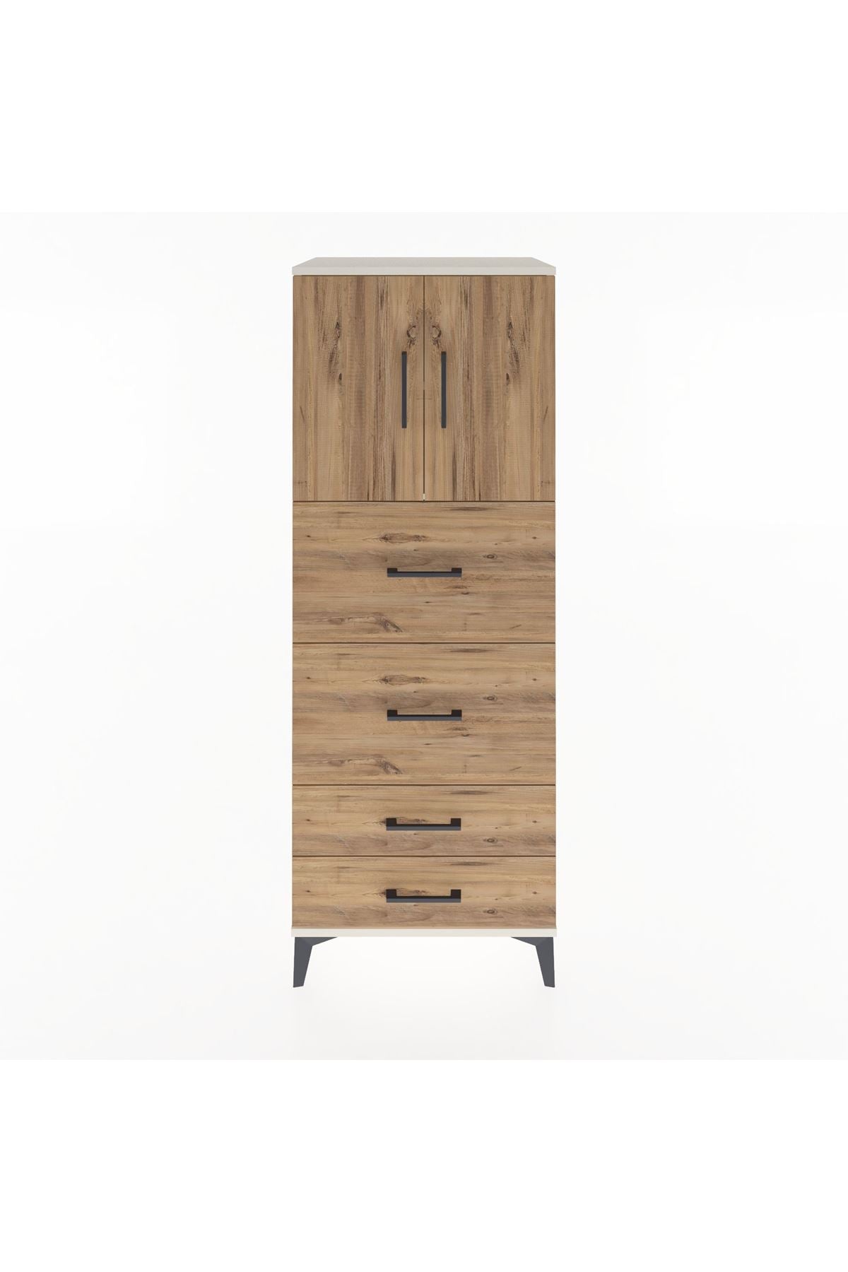 Hyperion Dolap 2 Raflı 4 Çekmeceli 2 Kapaklı 60x44x163 - S53M077V3B