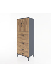 Hyperion Dolap 2 Raflı 4 Çekmeceli 2 Kapaklı 60x44x163 - S53M077V6B
