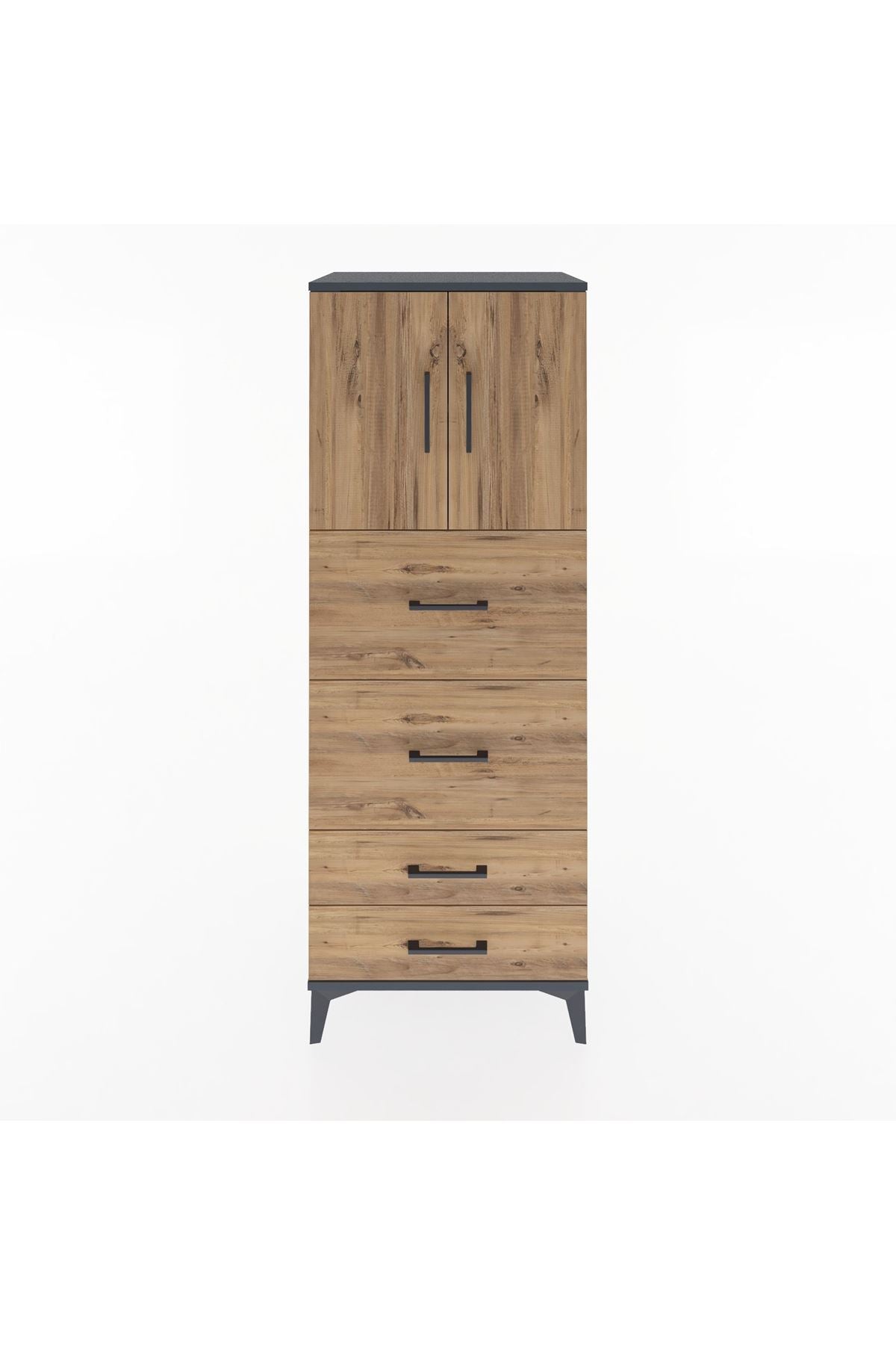 Hyperion Dolap 2 Raflı 4 Çekmeceli 2 Kapaklı 60x44x163 - S53M077V6B