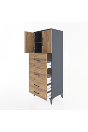 Hyperion Dolap 2 Raflı 4 Çekmeceli 2 Kapaklı 60x44x163 - S53M077V6B