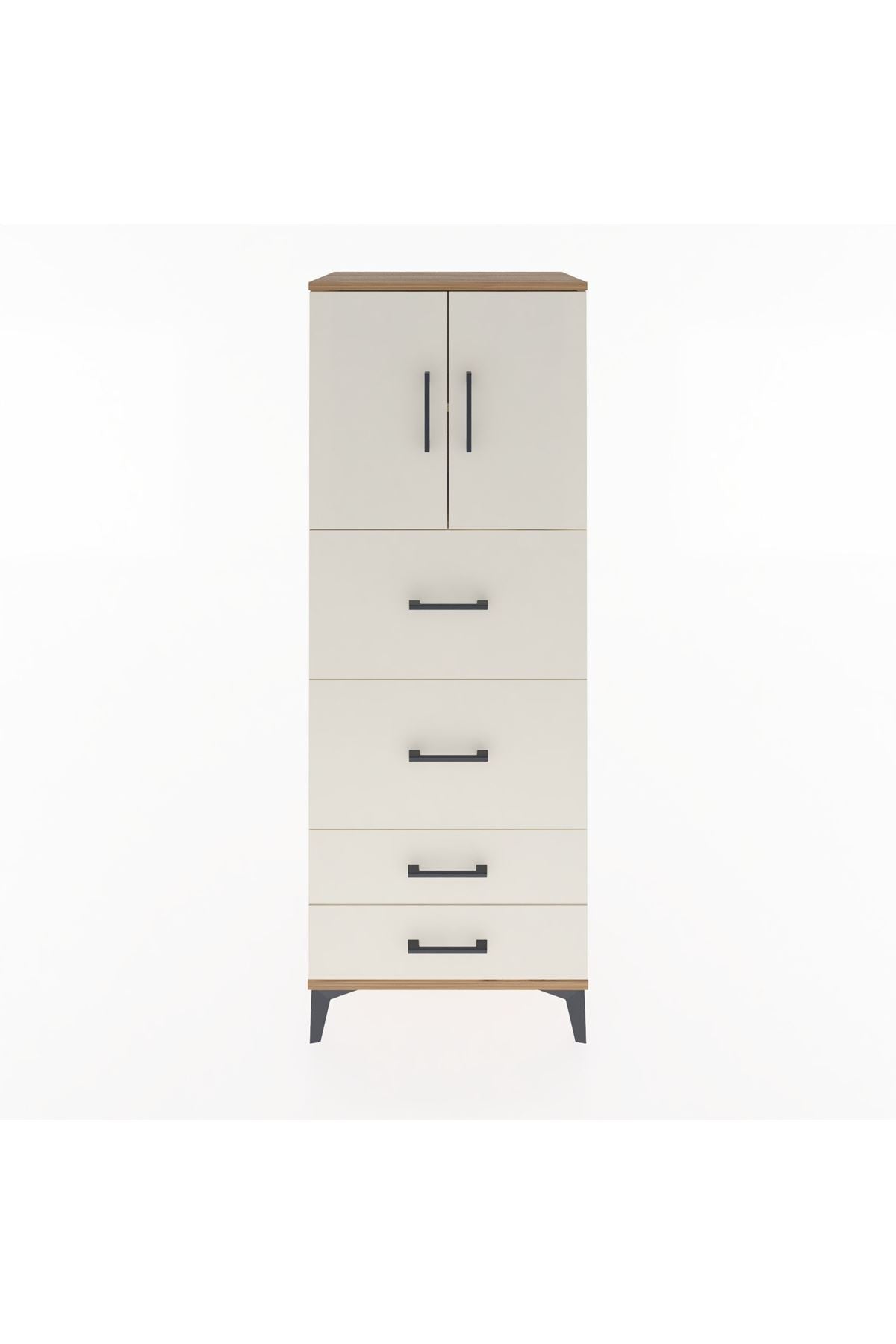 Hyperion Dolap 2 Raflı 4 Çekmeceli 2 Kapaklı 60x44x163 - S53M077V7B
