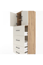 Hyperion Dolap 2 Raflı 4 Çekmeceli 2 Kapaklı 60x44x163 - S53M077V7B