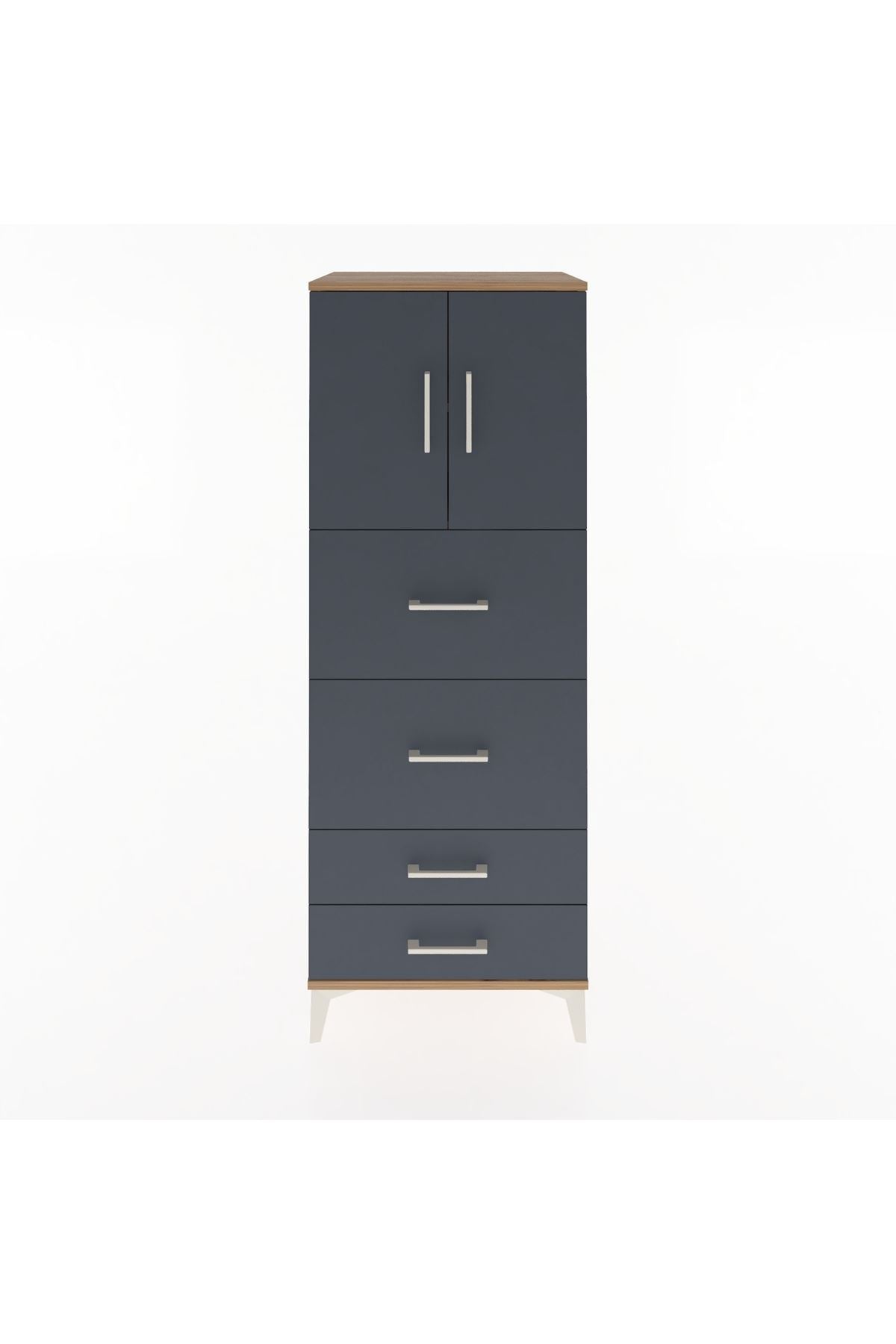 Hyperion Dolap 2 Raflı 4 Çekmeceli 2 Kapaklı 60x44x163 - S53M077V8B