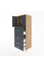 Hyperion Dolap 2 Raflı 4 Çekmeceli 2 Kapaklı 60x44x163 - S53M077V8B