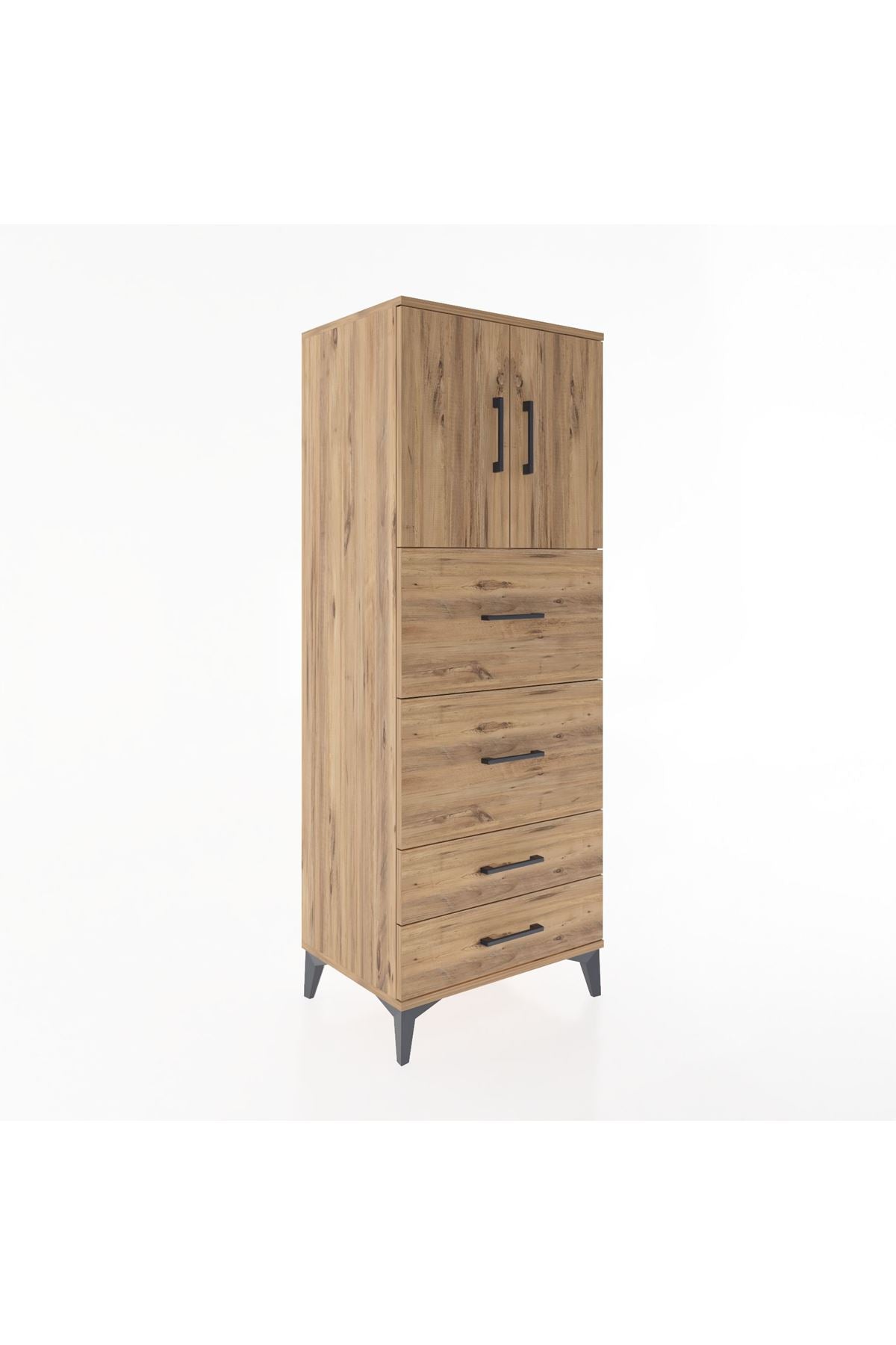 Hyperion Dolap 2 Raflı 4 Çekmeceli 2 Kapaklı 60x44x163 - S53M077V9B