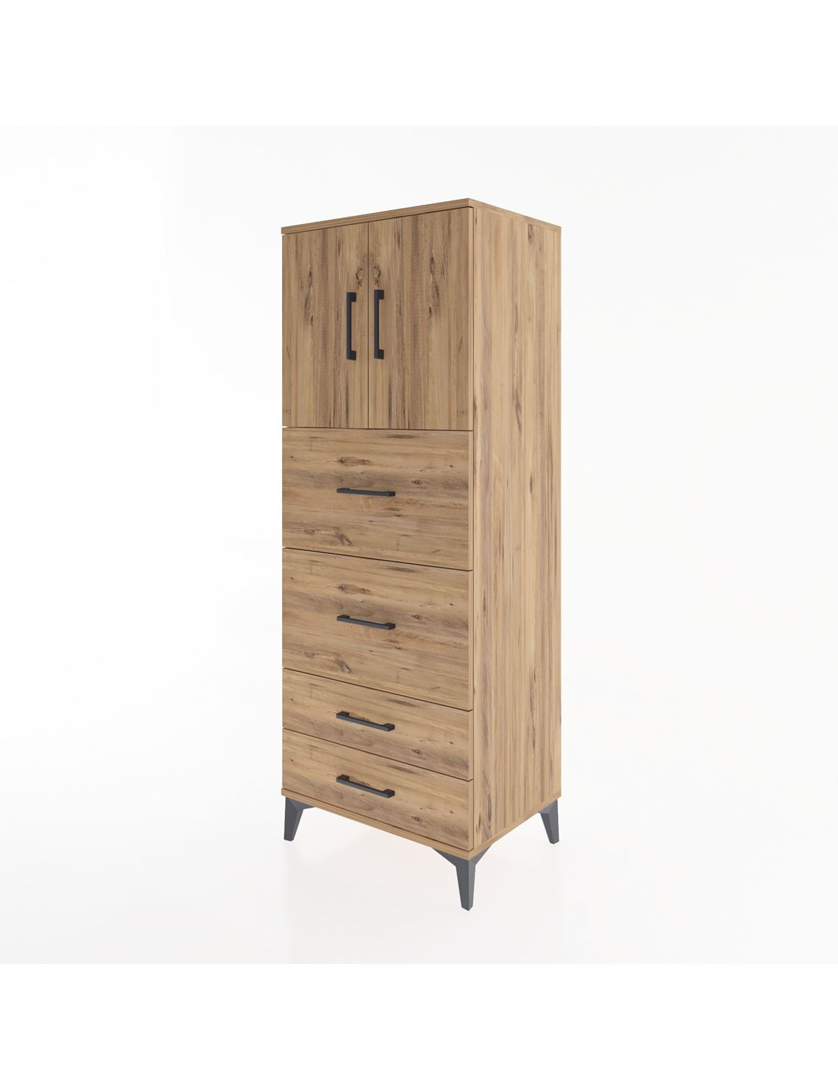 Hyperion Dolap 2 Raflı 4 Çekmeceli 2 Kapaklı 60x44x163 - S53M077V9B